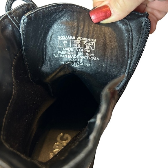 GBG Los Angeles Sammie Black Lace Up High Heeled Platform Boot Sz.8 - Picture 9 of 12